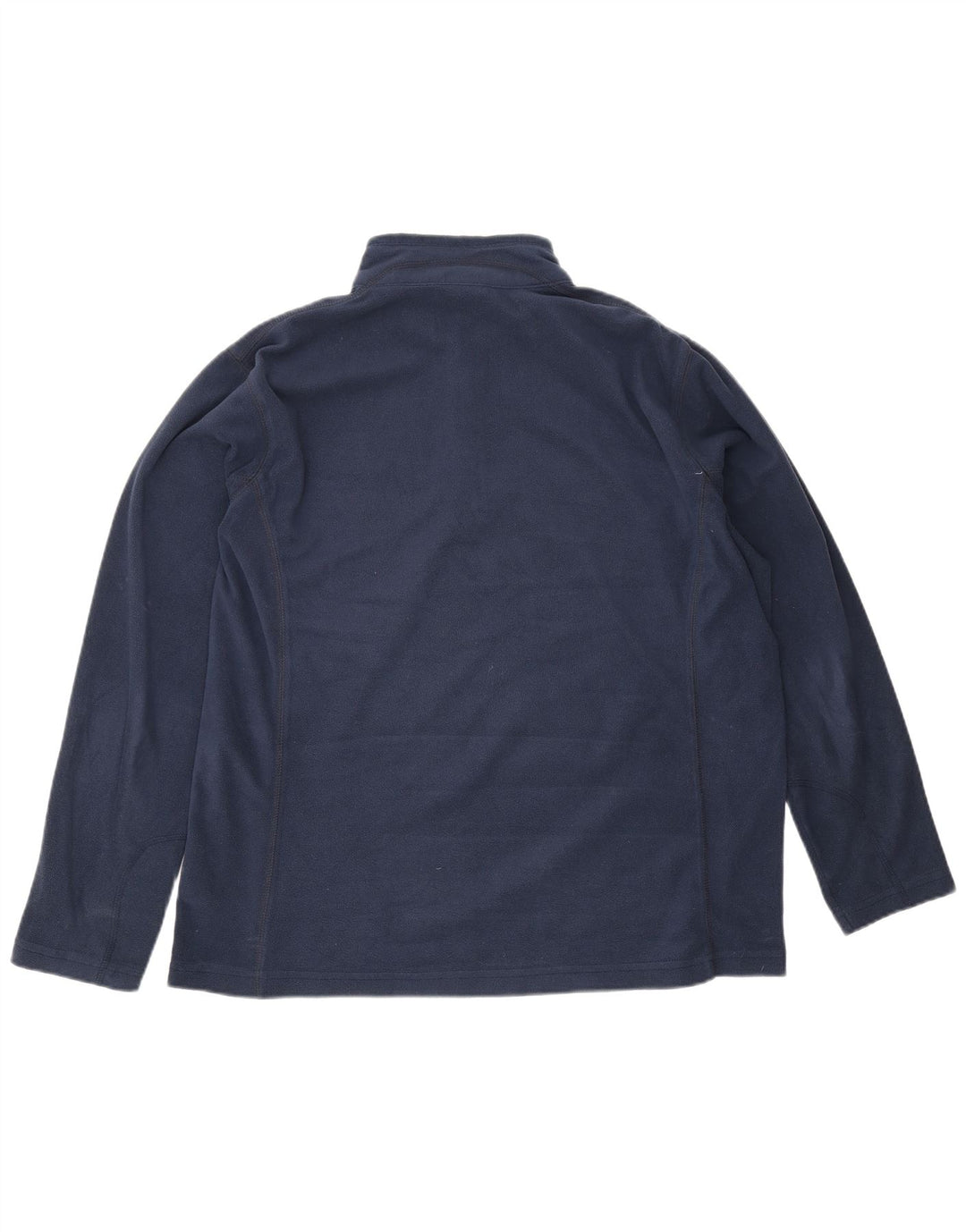 Suéter de lã Columbia masculino com zíper e gola grande azul marinho