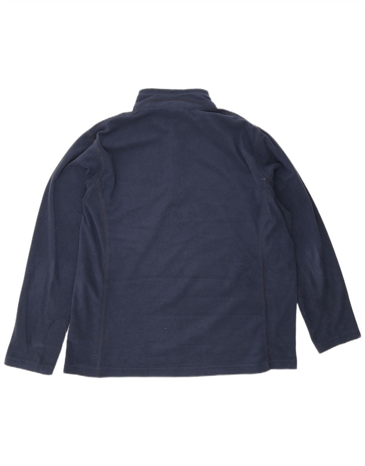 Suéter de lã Columbia masculino com zíper e gola grande azul marinho