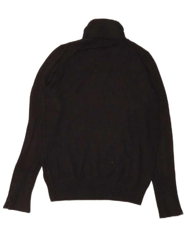 Zara Suéter feminino com gola redonda e gola redonda, preto pequeno