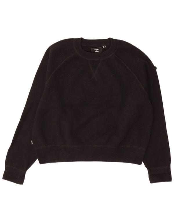 Suéter feminino superdimensionado SUPERDRY UK 10 pequeno algodão preto