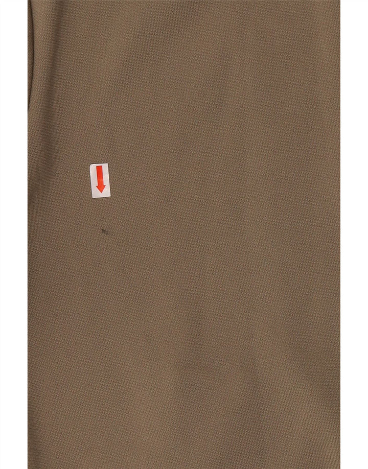 Suéter com capuz Adidas feminino com zíper UK 12 poliéster cáqui médio