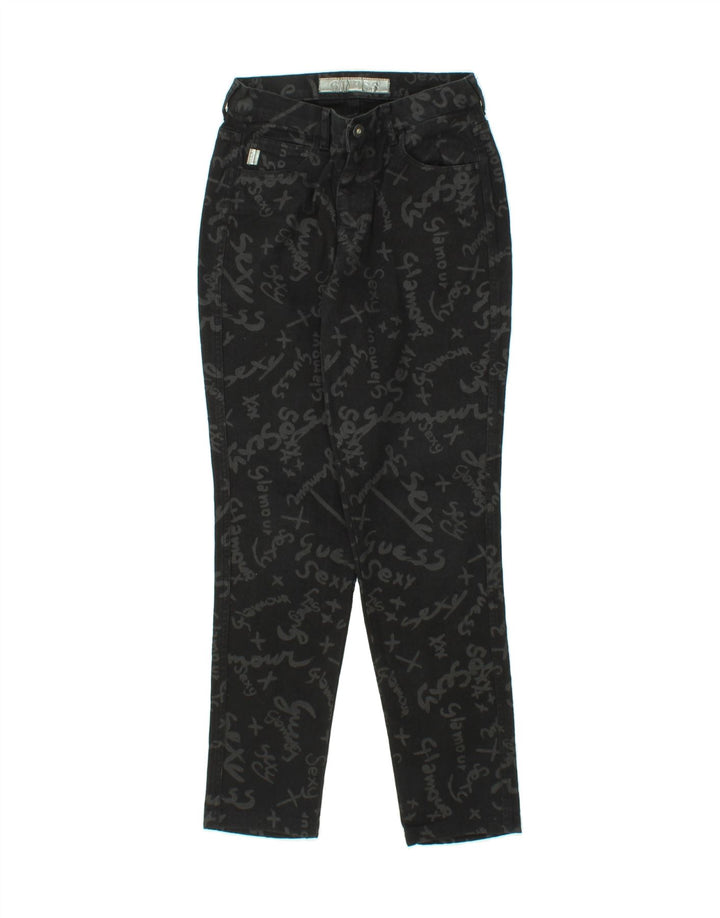GUESS Womens Graphic Slim Jeans W28 L29 Black Cotton Vintage Guess and Second-Hand Guess from Messina Hembry 