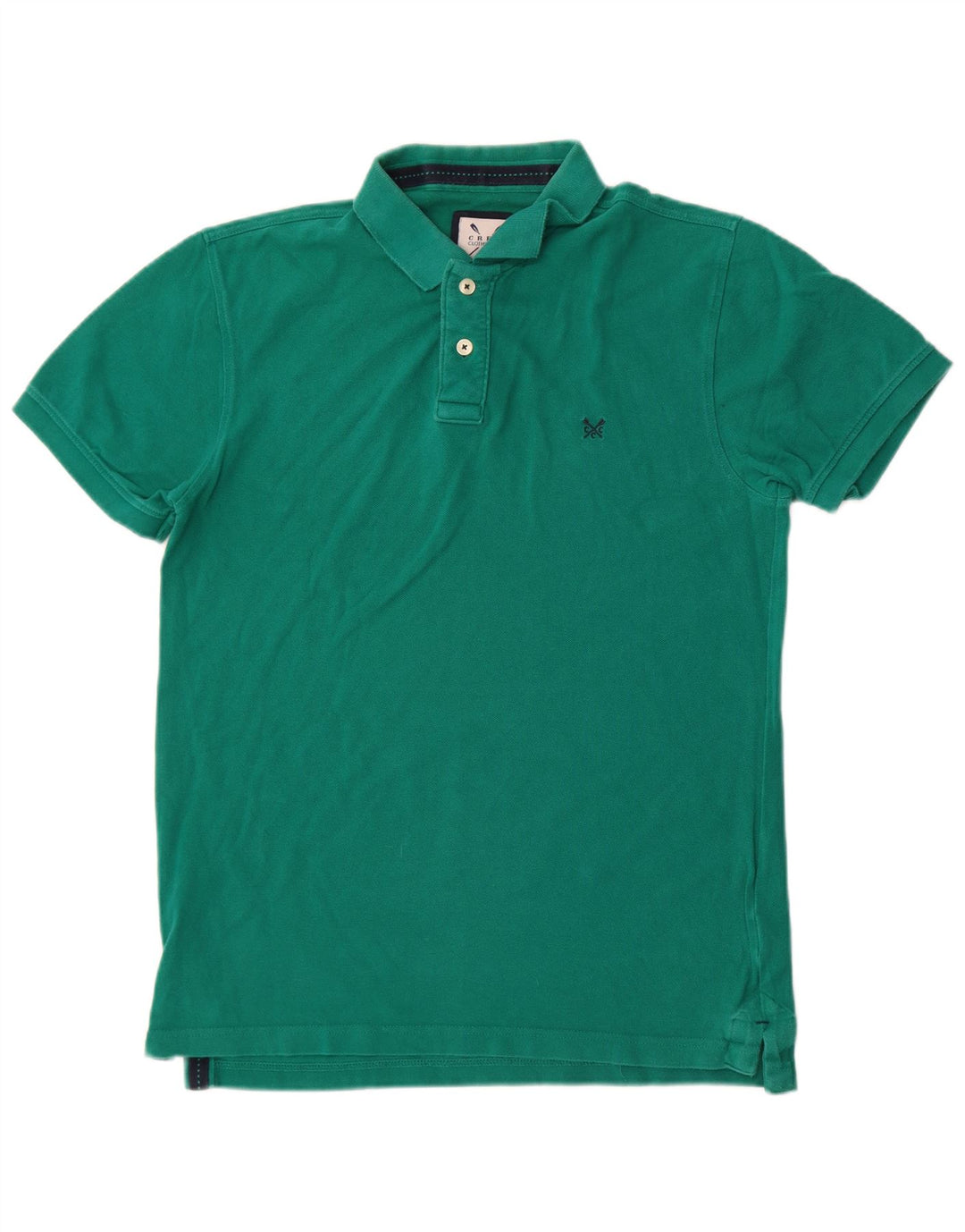 Camisa polo masculina Crew Clothing algodão verde médio