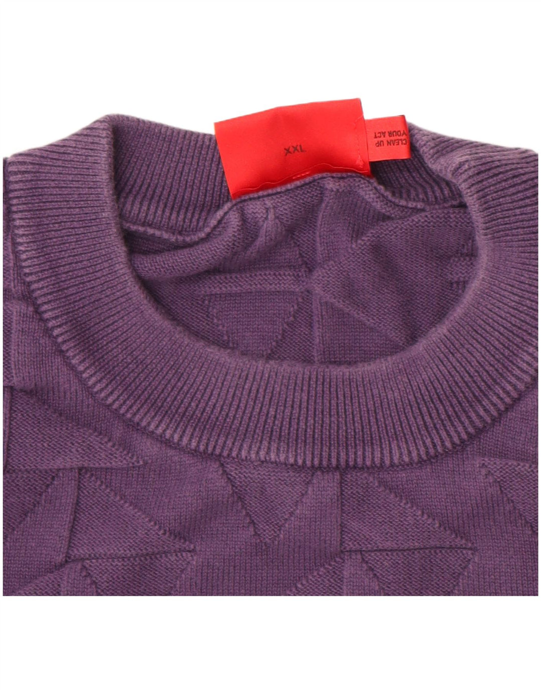 Suéter masculino HUGO BOSS com gola redonda 2XL algodão geométrico roxo