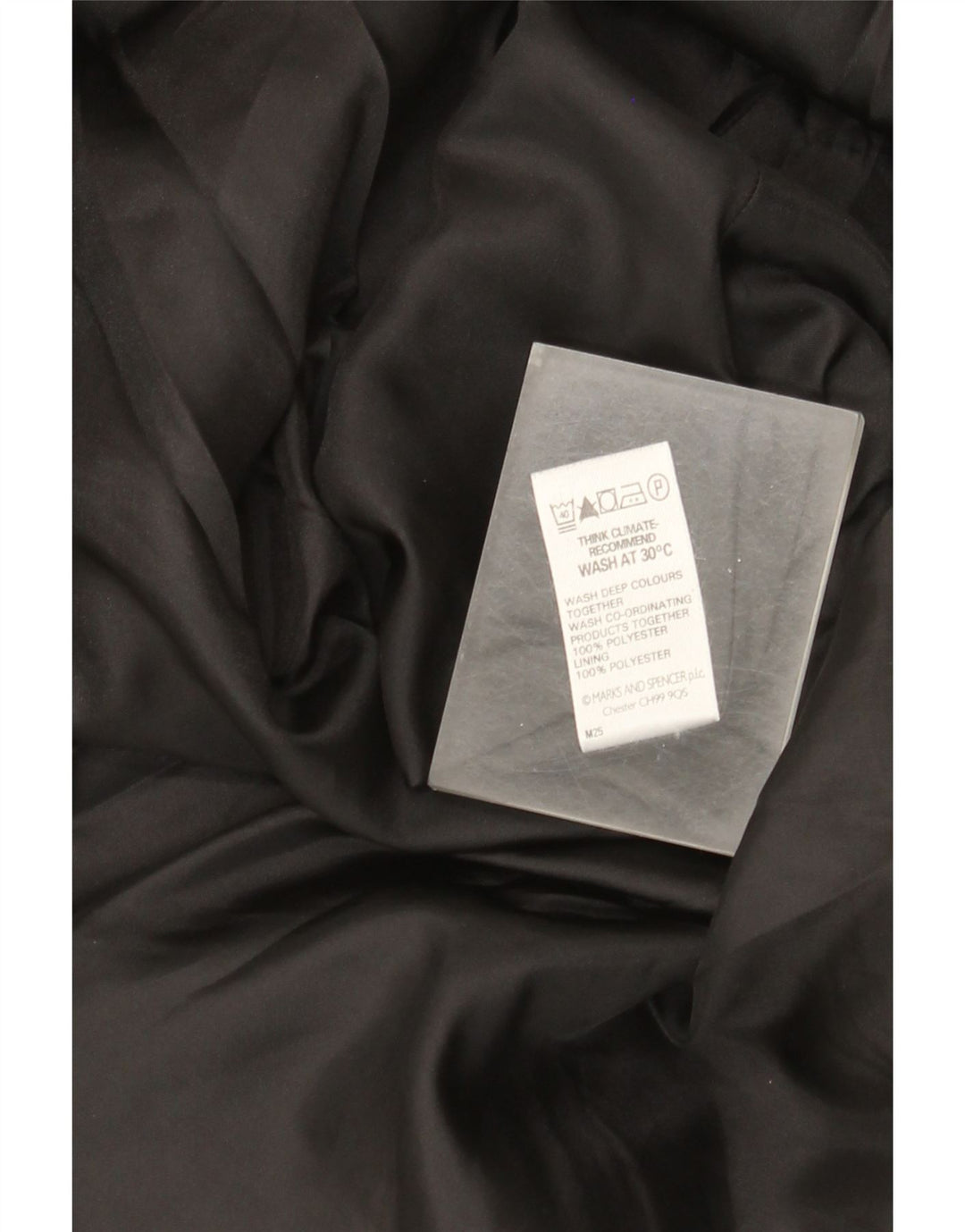 Saia feminina Marks & Spencer UK 14 grande W32 poliéster preto