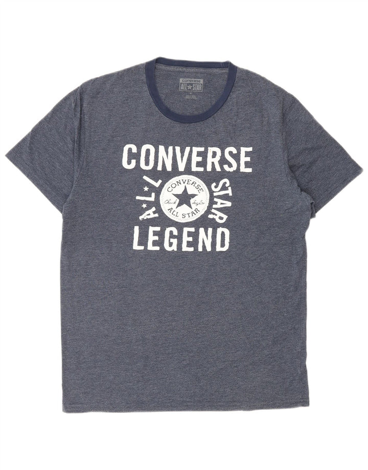 Camiseta gráfica masculina CONVERSE Top médio azul marinho