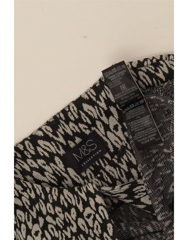 Jaqueta blazer aberta feminina Marks & Spencer UK 8 pequena estampa animal preta