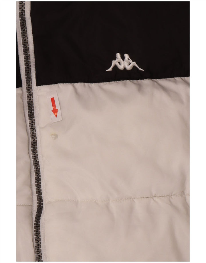 Jaqueta acolchoada masculina Kappa UK 40 grande poliéster colorblock branco