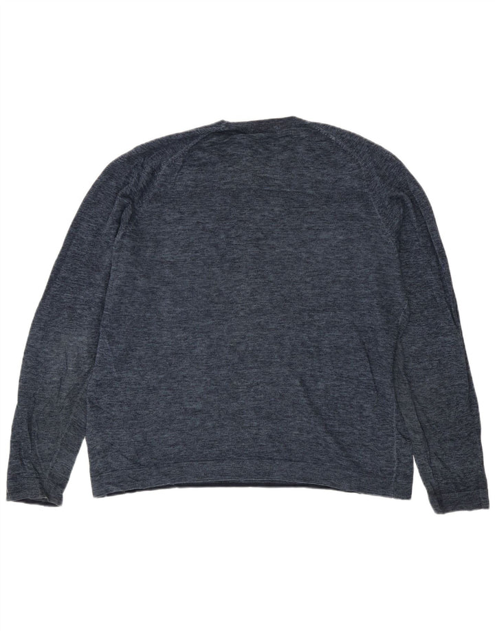 Suéter masculino Marks & Spencer Blue Harbor com gola redonda grande azul marinho