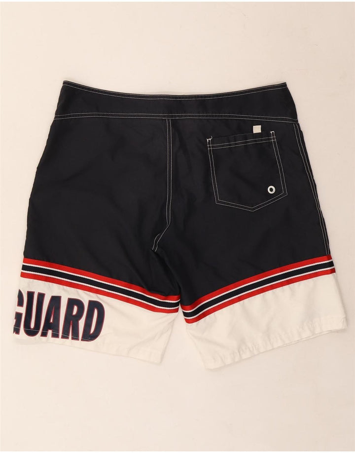 Dolce & Gabbana Shorts de natação masculino gráfico grande bloco colorido azul marinho