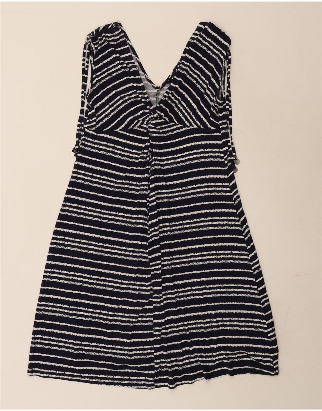 Vestido feminino Marks & Spencer A-Line Reino Unido 10 pequeno listrado azul marinho