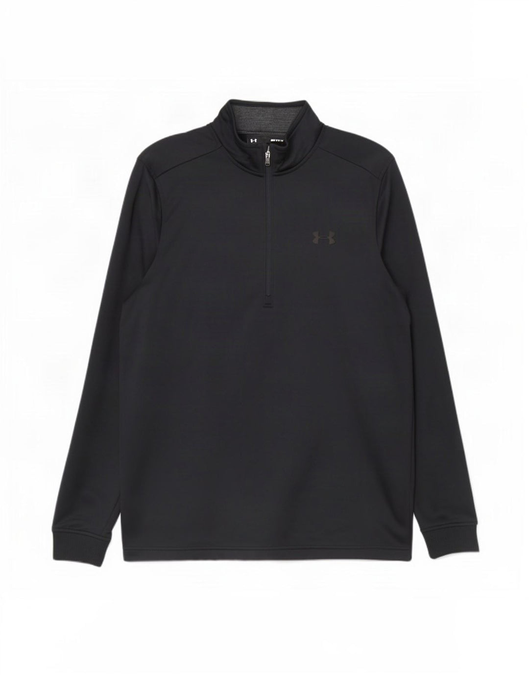 Under Armour Masculino Cold Gear Zip Neck Pulôver Treino Top Médio Preto