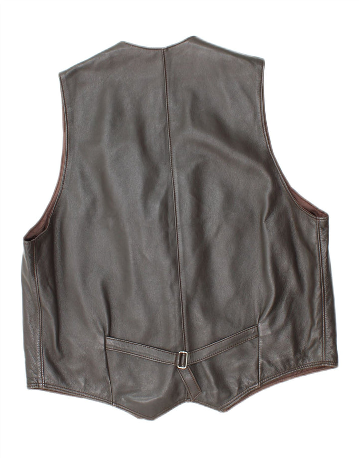 Colete de couro masculino VINTAGE UK 38 cinza médio