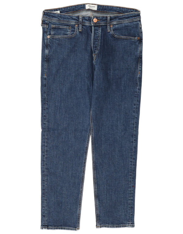 Jack & Jones Masculino Mike Straight Jeans W34 L30 Azul Algodão