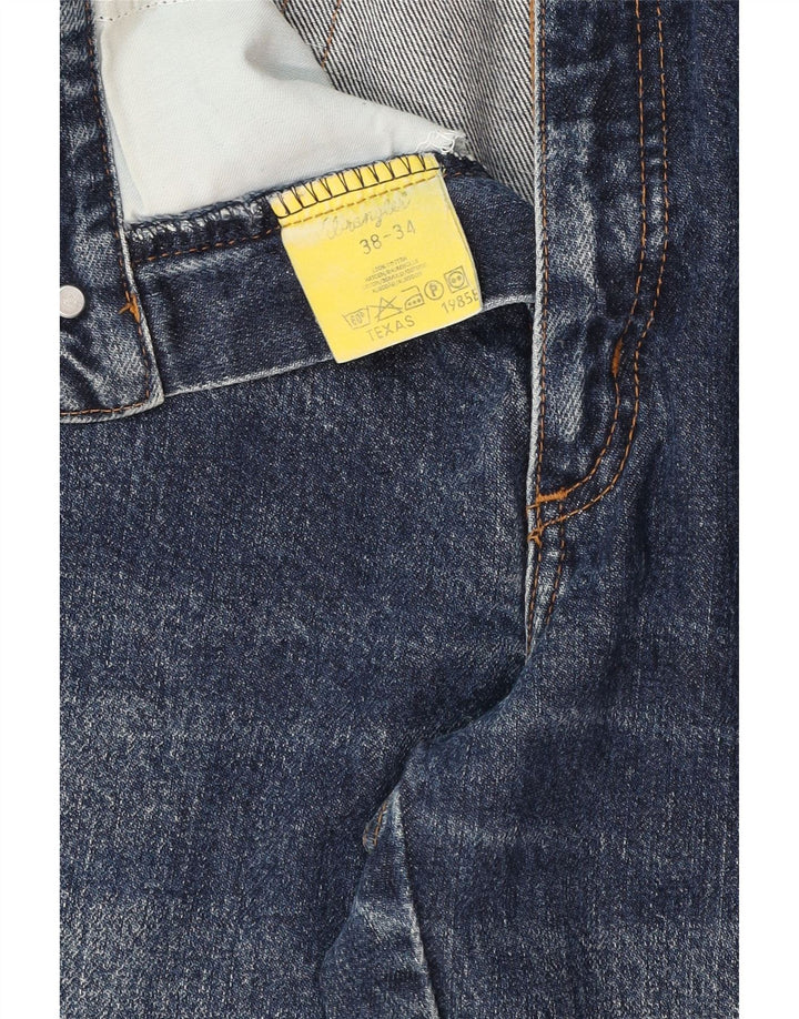 Wrangler Masculino Texas Straight Jeans W38 L34 Azul Algodão