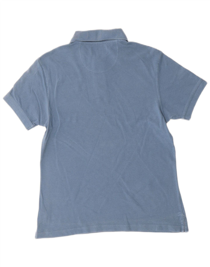 Camisa polo masculina BARBOUR algodão azul médio