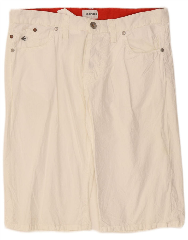 Energie Mens Casual Shorts W34 Grande Algodão Branco