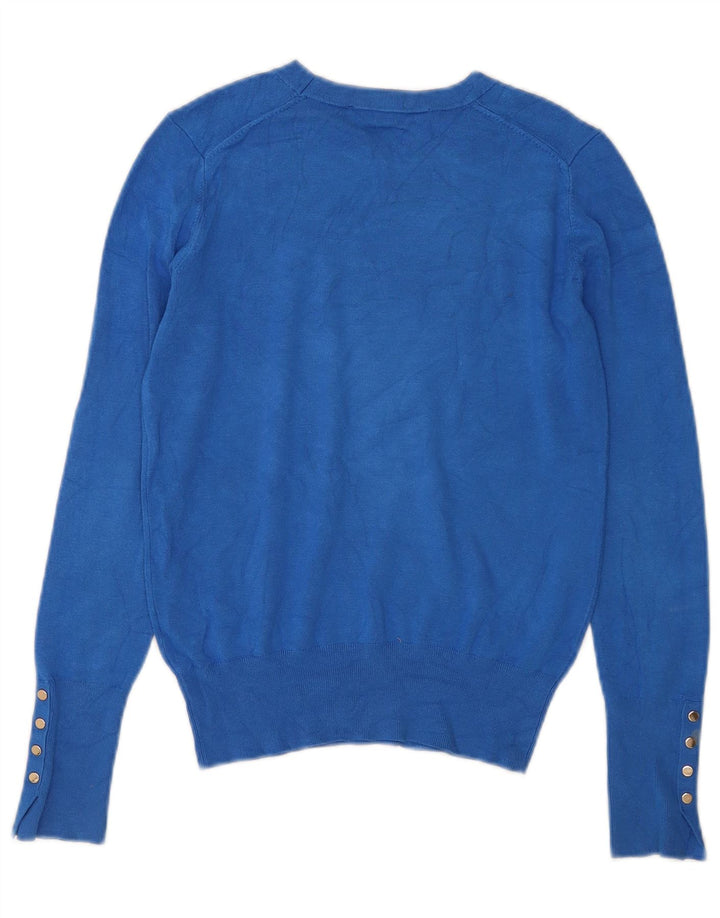 Zara Suéter feminino com gola canoa e gola redonda, 10 azul pequeno