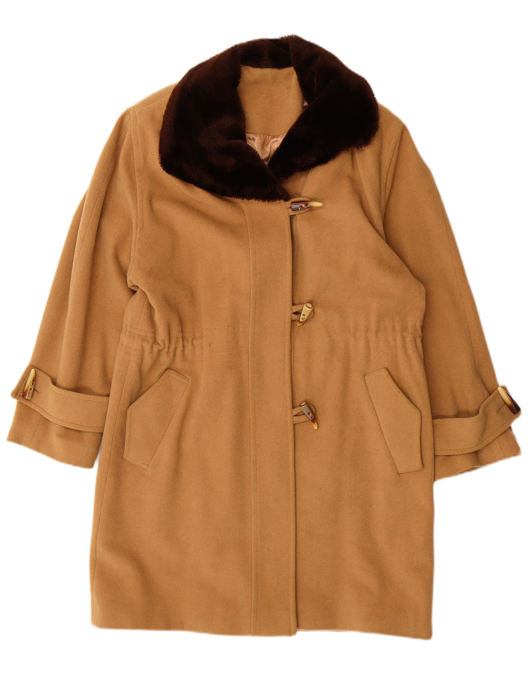 Casaco feminino VINTAGE UK 14 lã bege médio