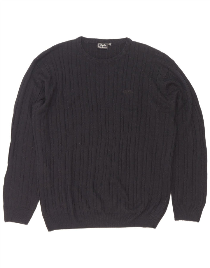 Suéter masculino Lotto com gola redonda 2XL acrílico preto