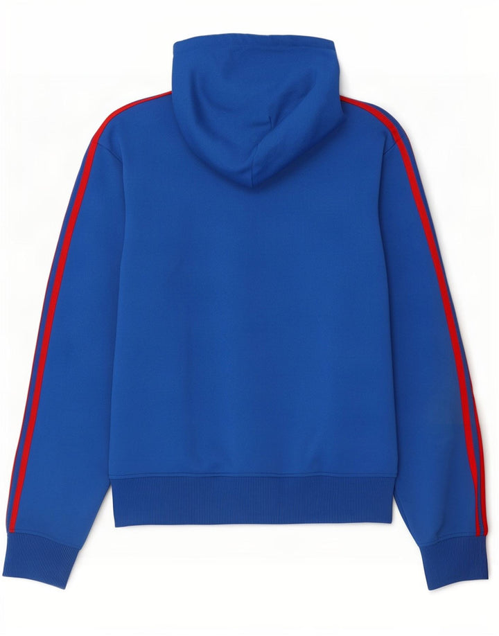 Suéter adidas masculino com capuz e zíper grande azul