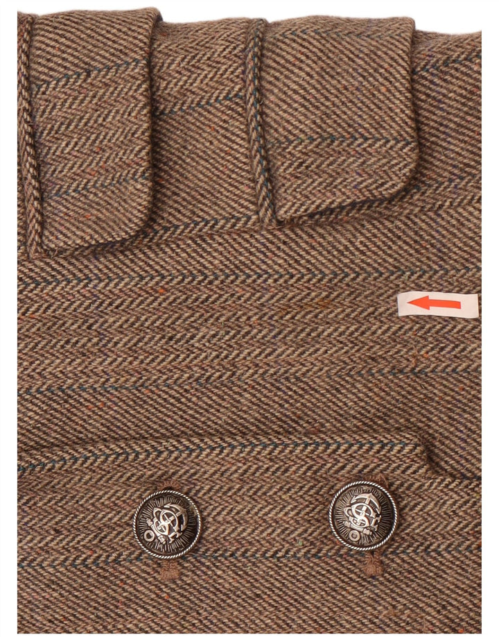 Jaqueta blazer feminina Superdry com 3 botões Reino Unido 14 grande lã espinha de peixe cinza