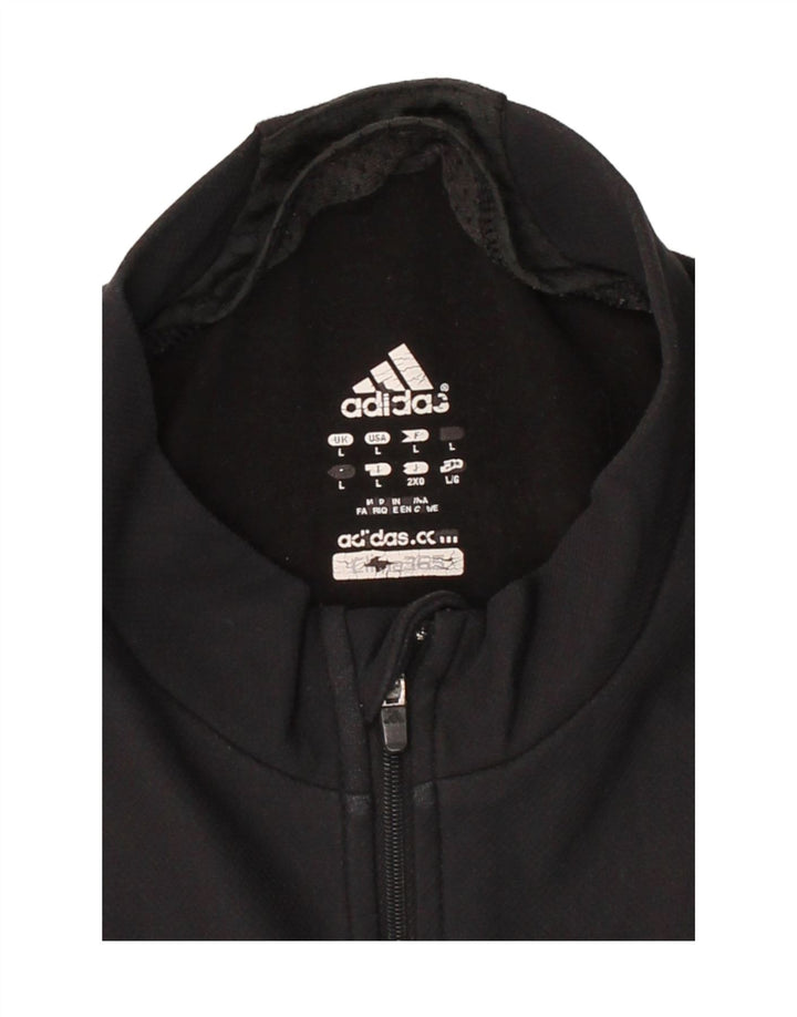ADIDAS Mens Clima 365 Zip Neck Pullover Treino Top Grande Preto