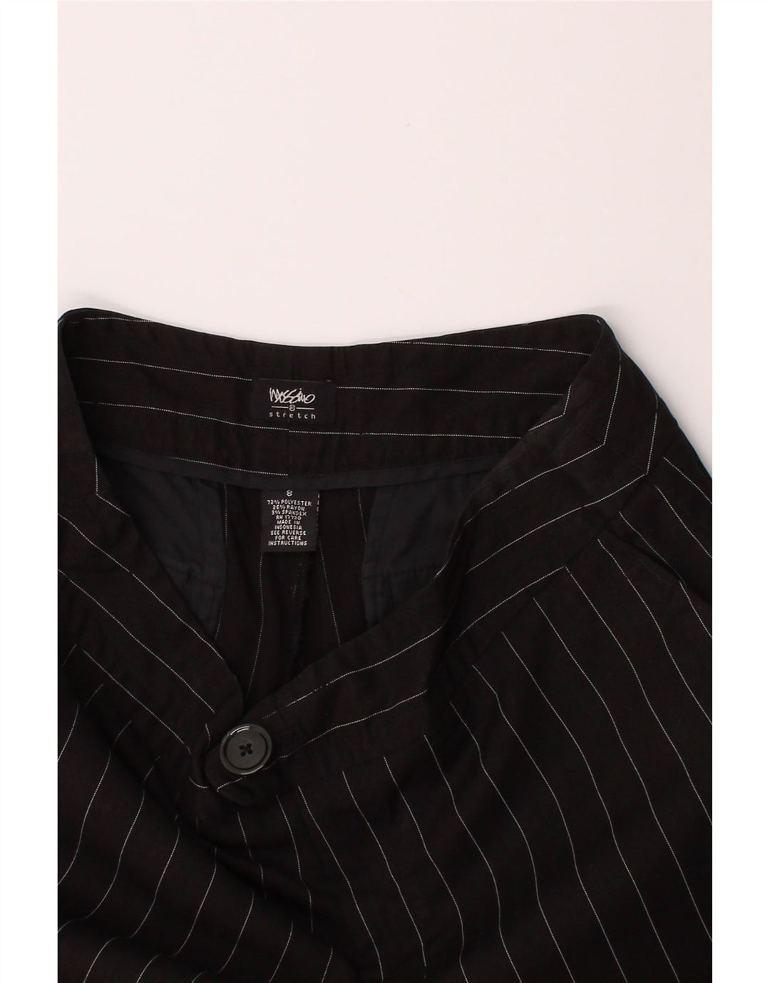 MOSSIMO Womens Bootcut Chino Trousers US 8 Medium W32 L31 Black Pinstripe Vintage Mossimo and Second-Hand Mossimo from Messina Hembry 