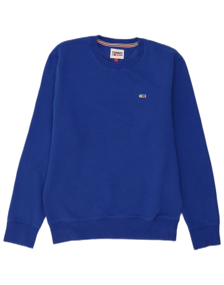 TOMMY HILFIGER Suéter masculino com capuz pequeno azul algodão