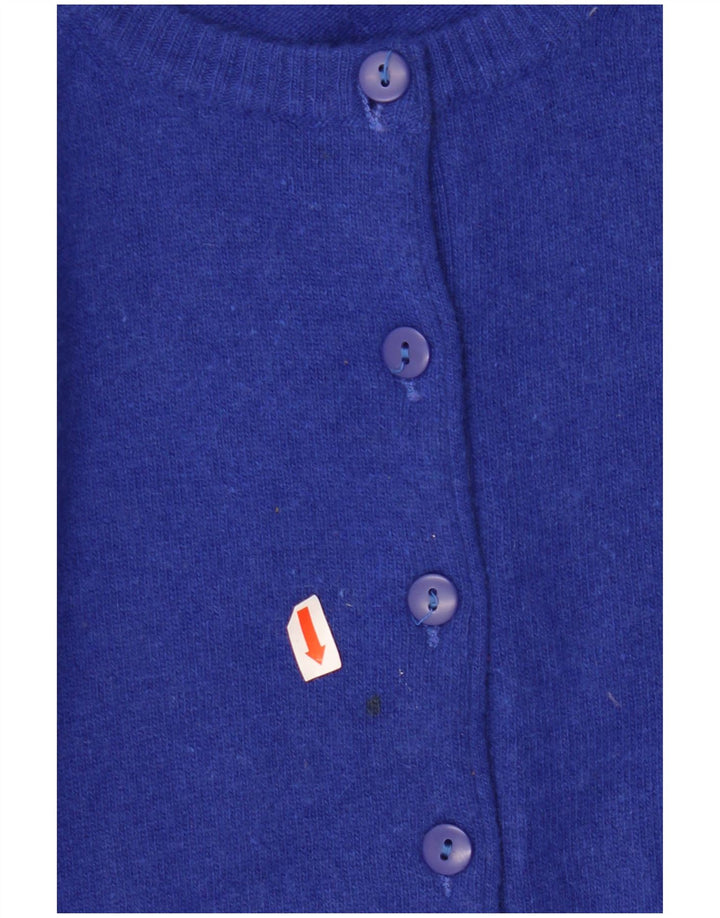 Suéter cardigã feminino BENETTON UK 14 grande lã azul