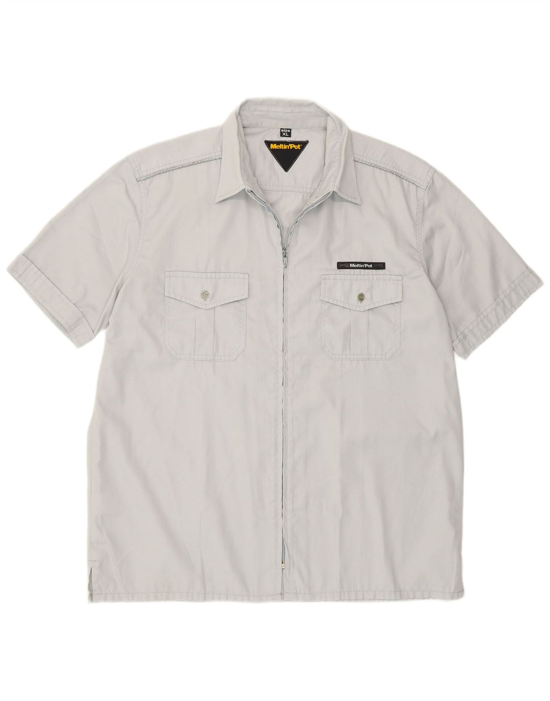 Camisa masculina de manga curta Meltin' Pot XL poliéster cinza