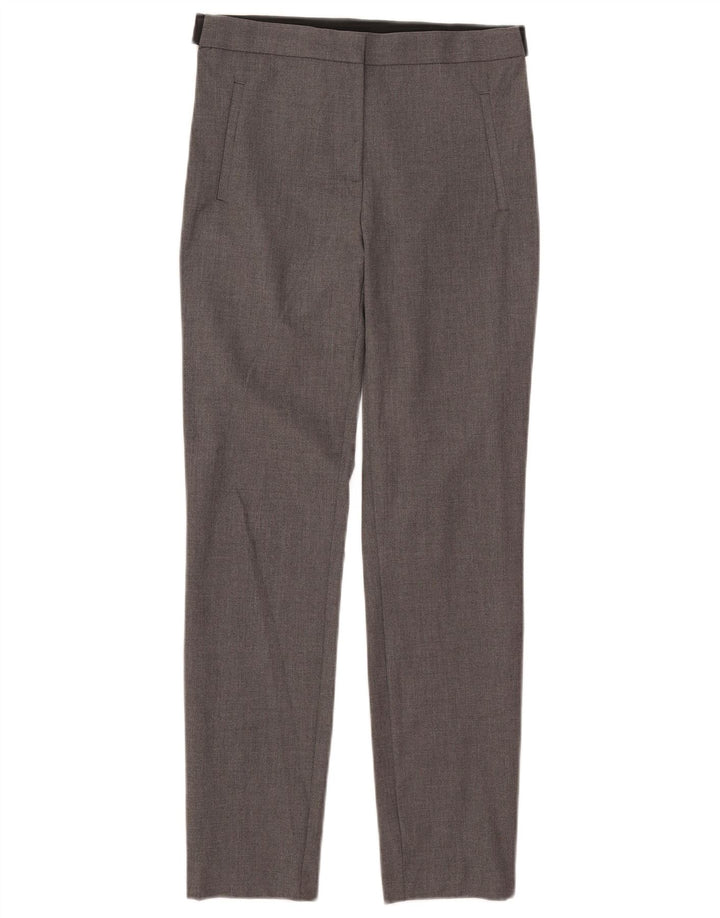 Calça feminina Zara Slim Suit médio W28 L27 cinza poliéster