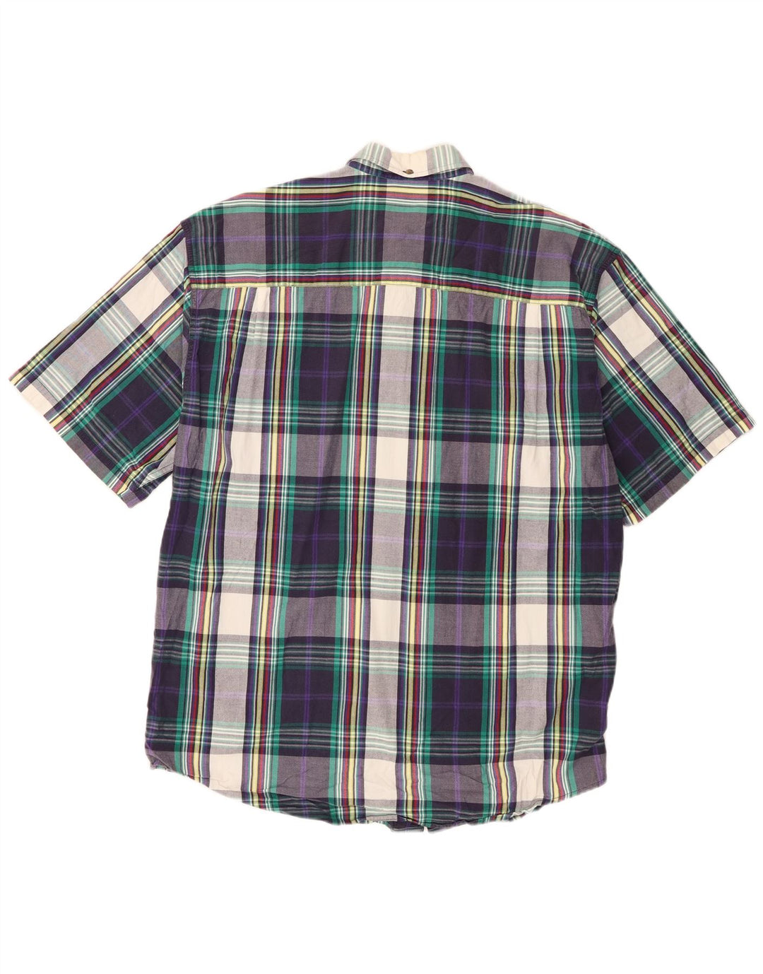 Camisa masculina de manga curta Eddie Bauer, grande algodão xadrez multicolorido