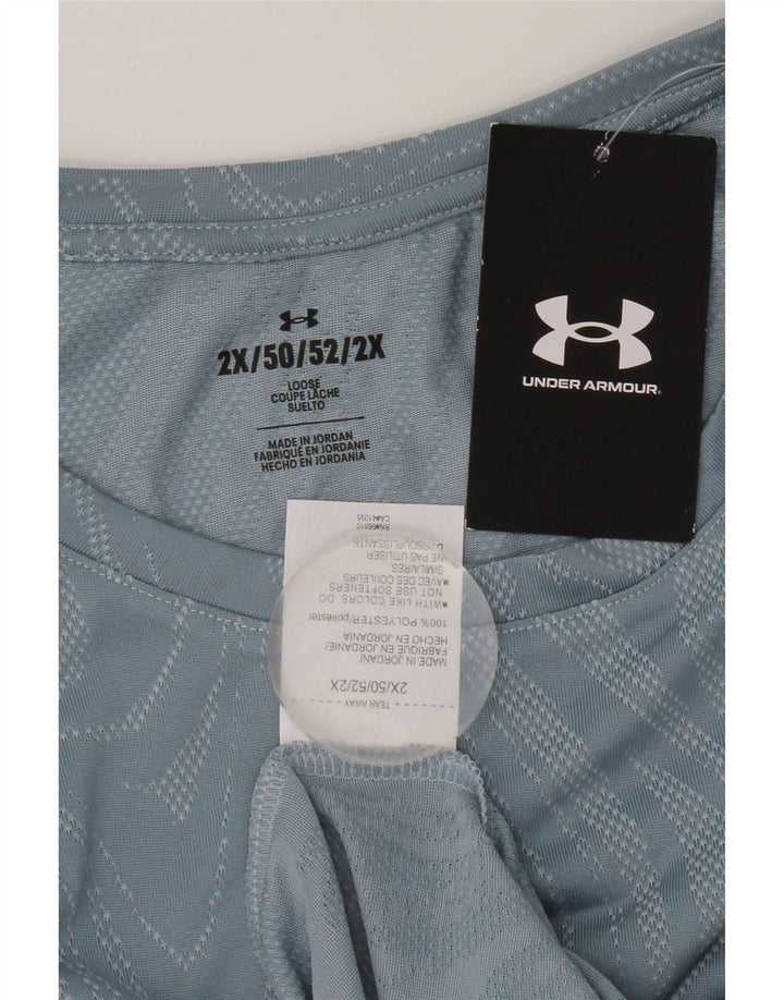 Camiseta feminina Under Armour Top 2XL poliéster geométrico azul