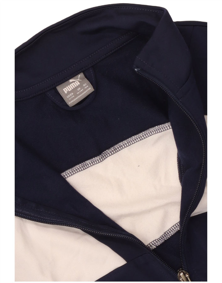 Jaqueta Puma Meninos Treino Top 13-14 Anos Azul Marinho Colorblock