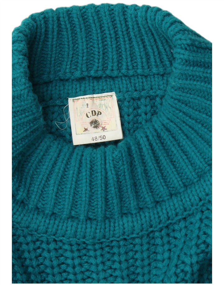 Suéter masculino CDP com gola tartaruga IT 48/50 azul médio poliacrílico