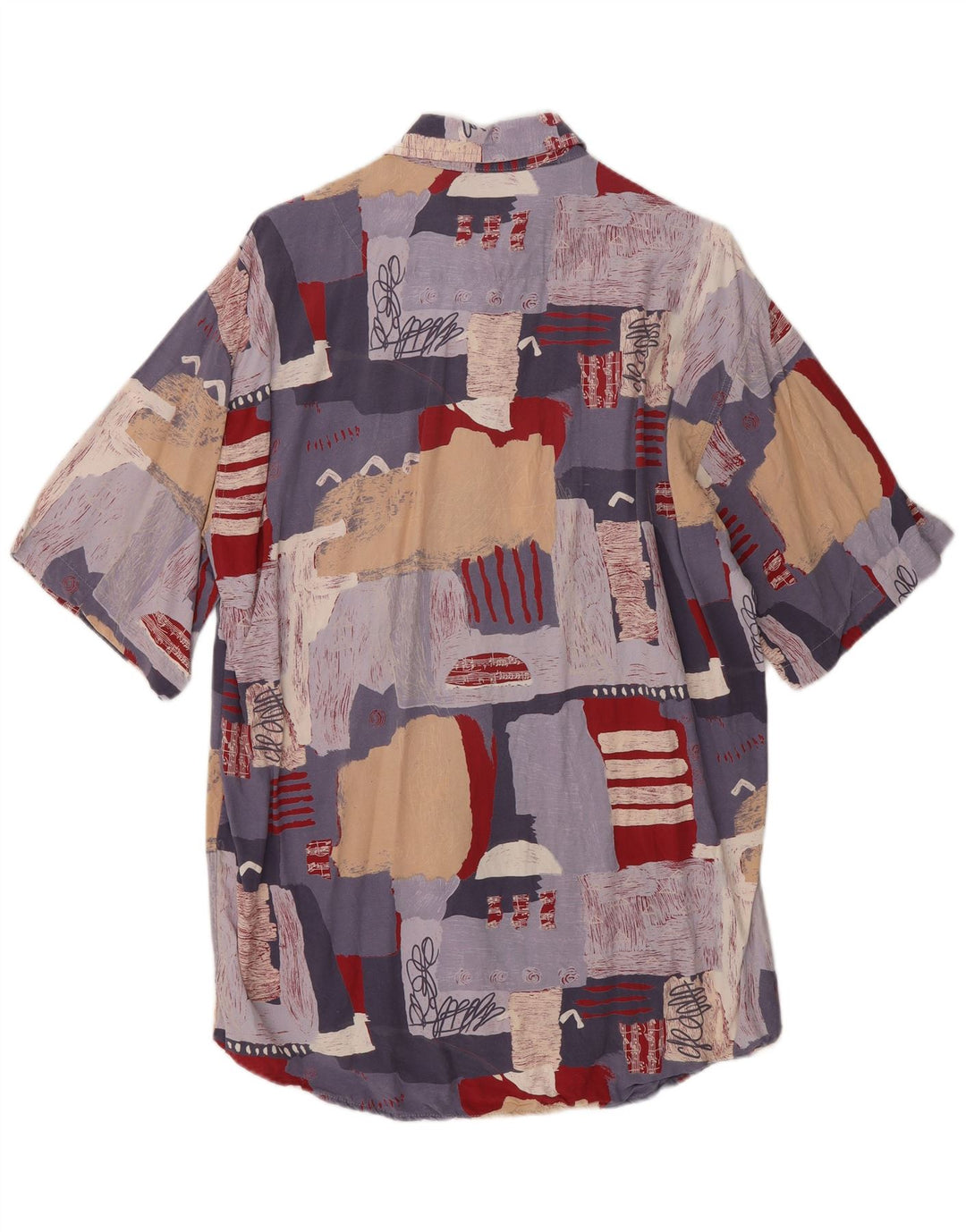 Camisa masculina Kantaros com estampa abstrata grande viscose multicolorida