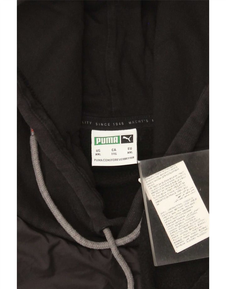 PUMA moletom com capuz masculino 2XL algodão preto