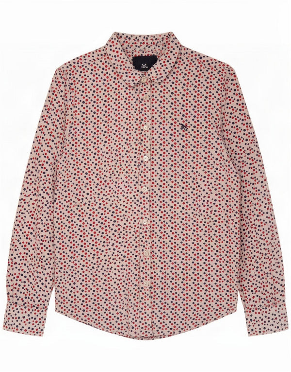 Crew Clothing Womens Boyfriend Shirt UK 10 Small Multicolor Spotted