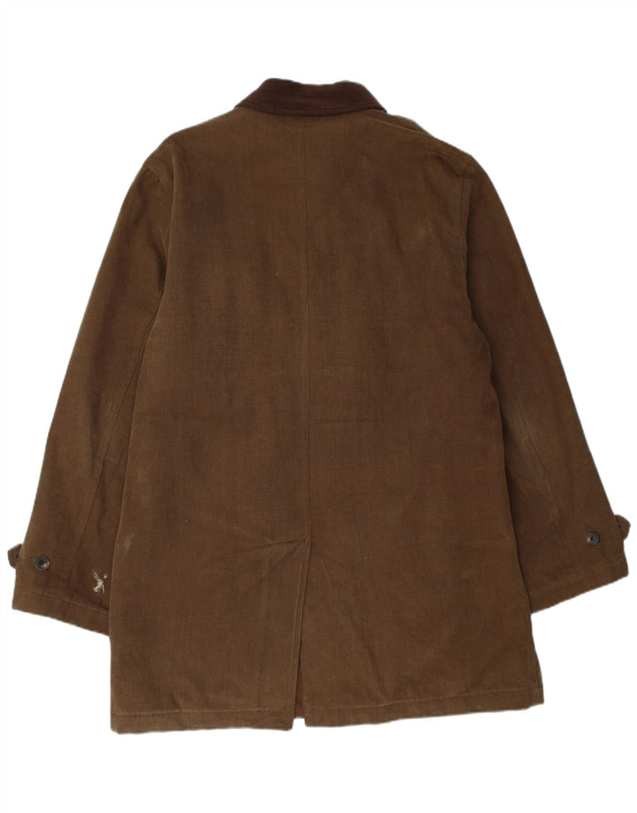 Sobretudo masculino Magee UK 42 grande algodão cáqui
