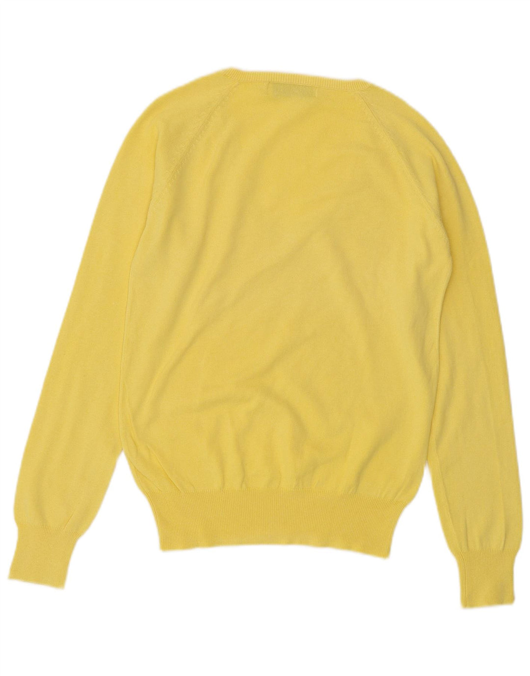Suéter feminino ZARA com decote em V Reino Unido 14 grande algodão amarelo