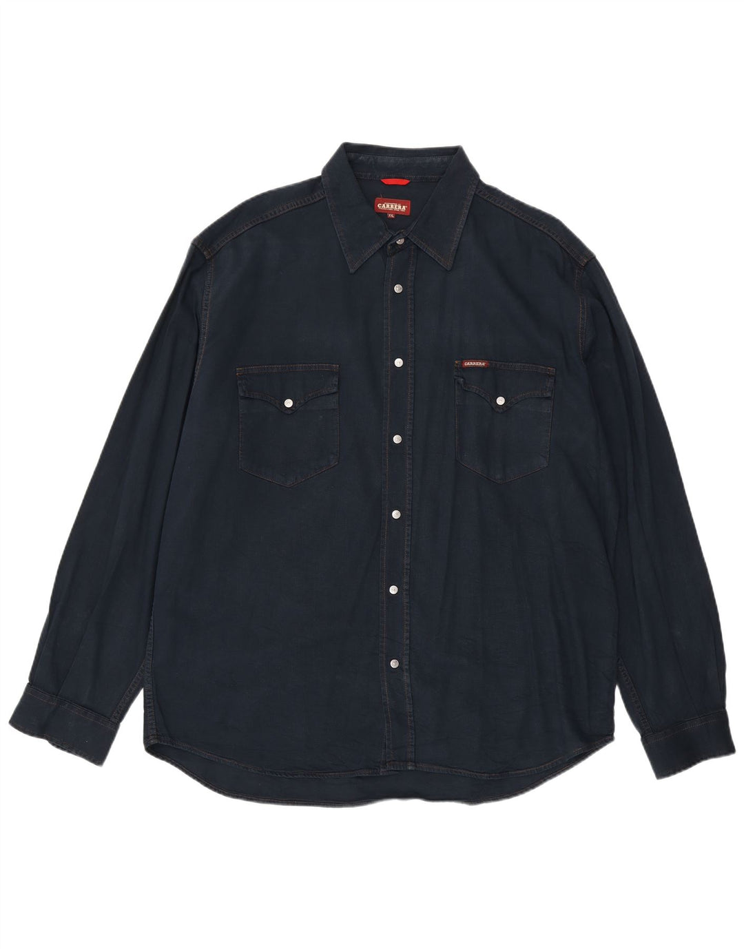 Camisa jeans masculina CARRERA 2XL algodão azul marinho