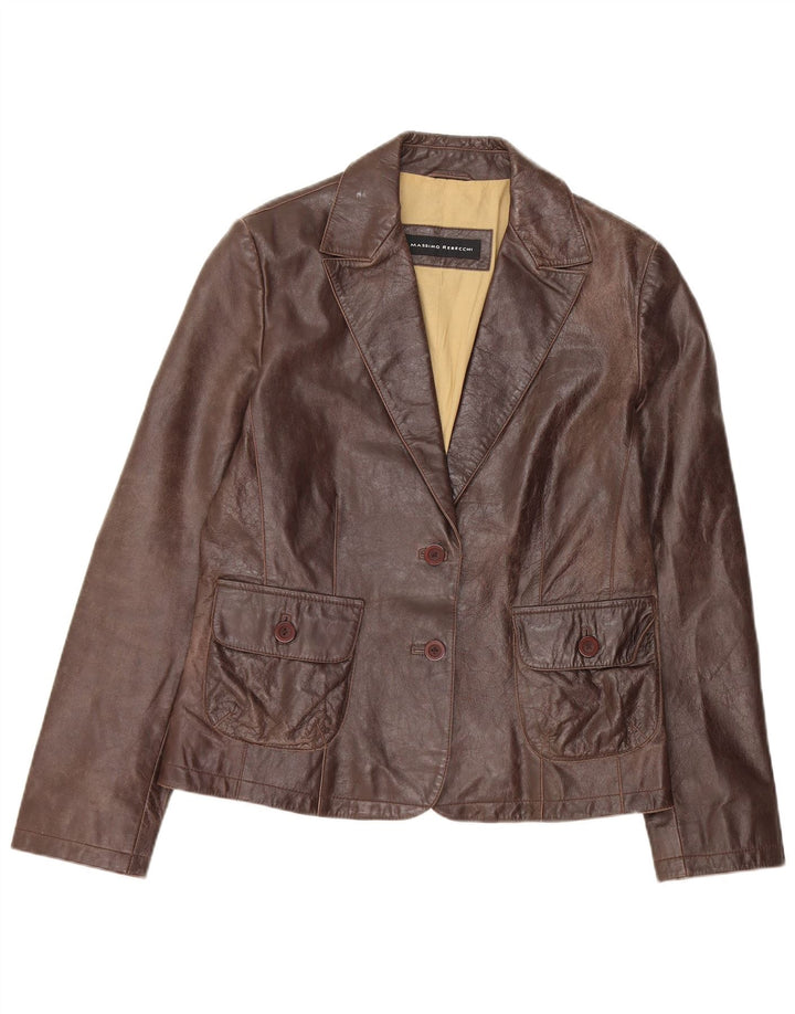 Jaqueta blazer feminina de 2 botões Massimo Rebecchi IT 46 grande marrom