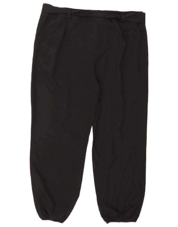 Calça casual feminina de cintura alta Marks & Spencer UK 18 XL W38 L28 azul marinho
