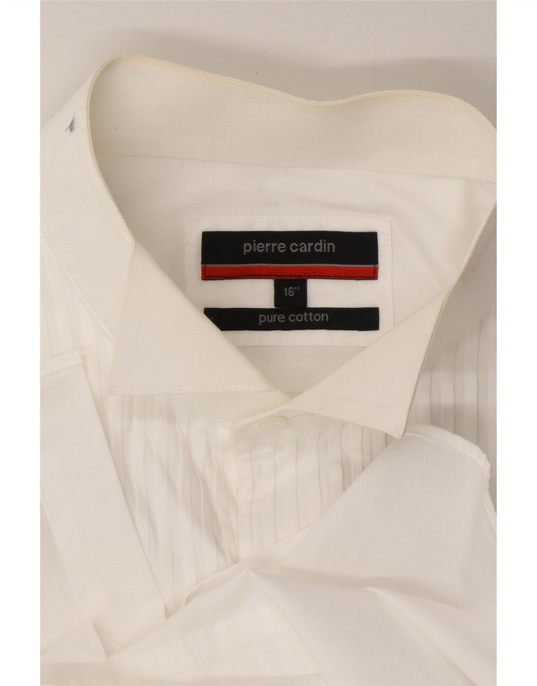 Camisa formal masculina PIERRE CARDIN tamanho 16 grande algodão listrado branco