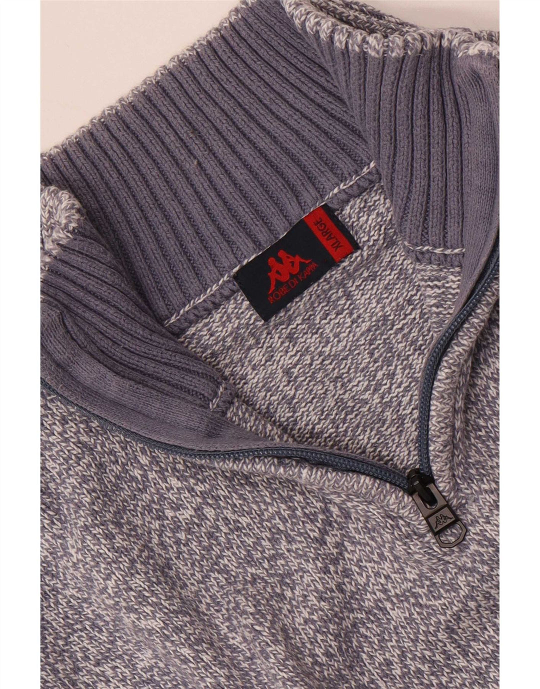 Suéter masculino Kappa com zíper e gola XL azul manchado
