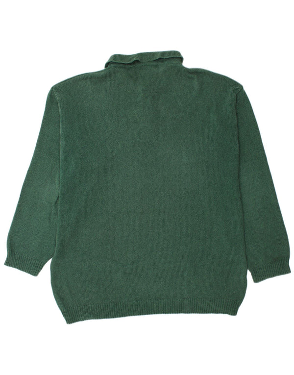 Suéter masculino BASIC com gola polo e algodão verde 2XL