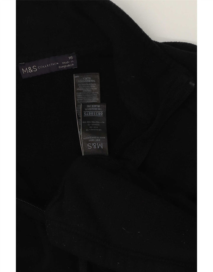Jaqueta de lã feminina Marks & Spencer Reino Unido 16 grande poliéster preto