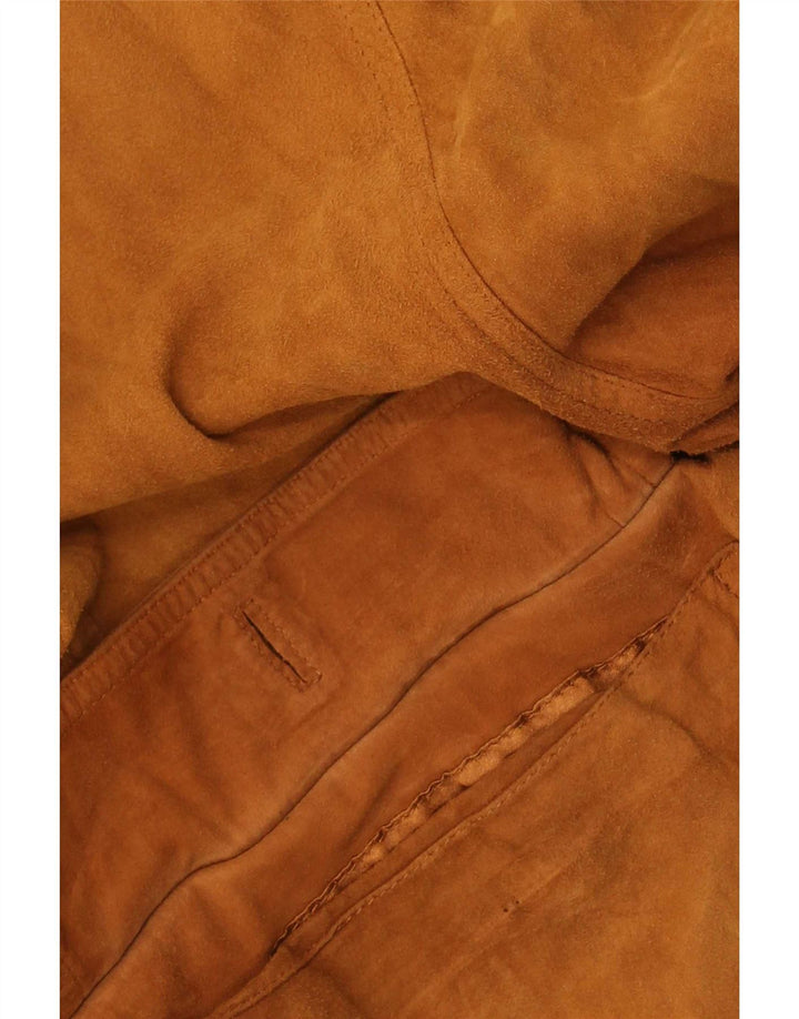 Jaqueta bomber masculina vintage de camurça IT 56 3XL couro marrom