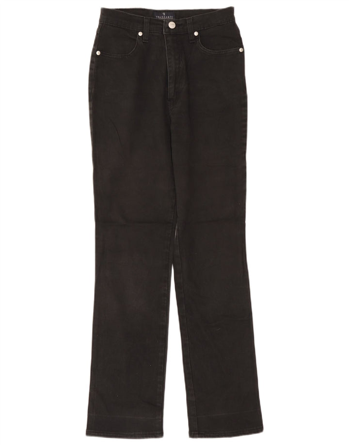 Jeans retos femininos Trussardi W26 L30 algodão cinza